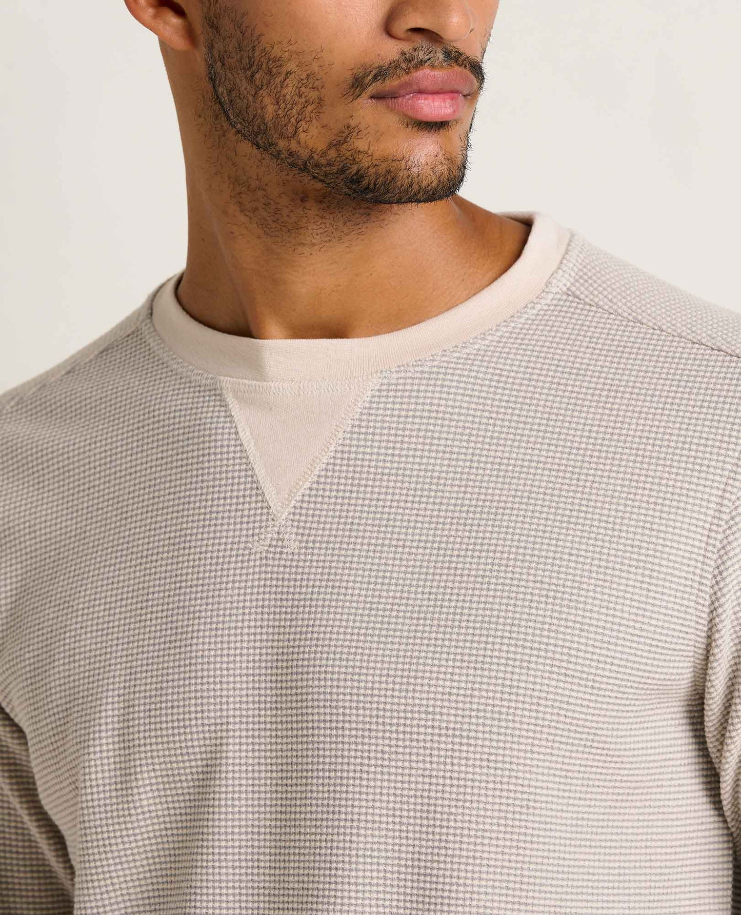 Toad and Co - Framer II Long Sleeve Crew - Heather Grey Stripe