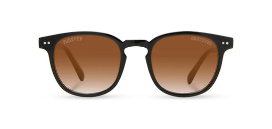 Camp Eyewear - Topo - Black // Grateful Dead Stealie Engraved/Basic Brown Fade Polarized