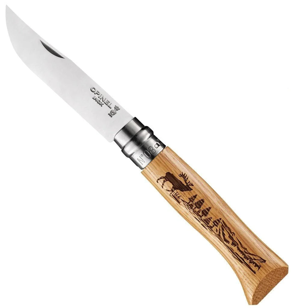Opinel - Animalia Engraved No.08 Knife - Elk