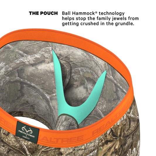 The Wild Game | Realtree x Shinesty Neon Orange Ball Hammock® Pouch Underwear With Fly