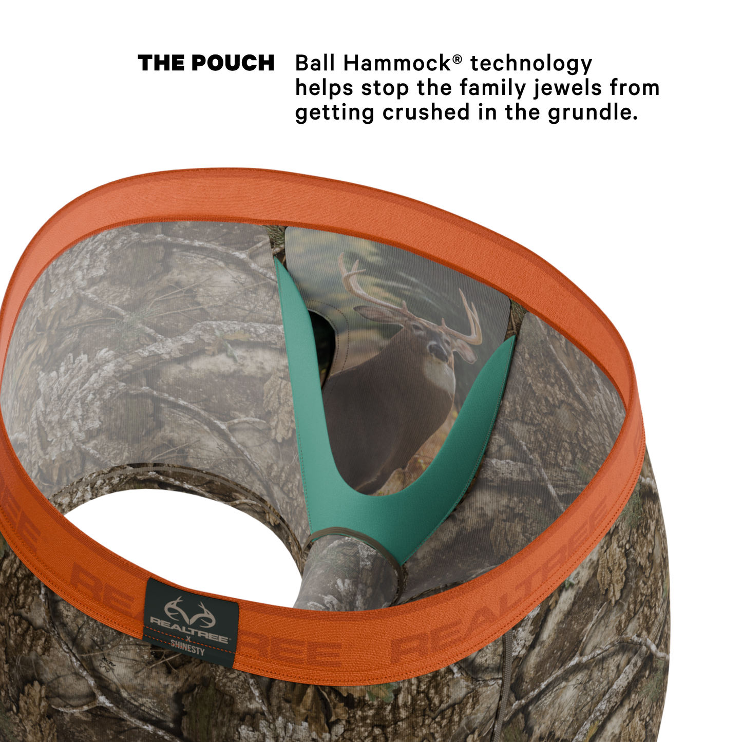 The Wild Game | Realtree x Shinesty Neon Orange Ball Hammock® Pouch Trunks Underwear