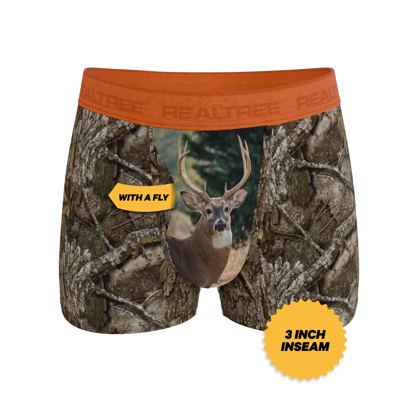 The Wild Game | Realtree x Shinesty Neon Orange Ball Hammock® Pouch Trunks Underwear