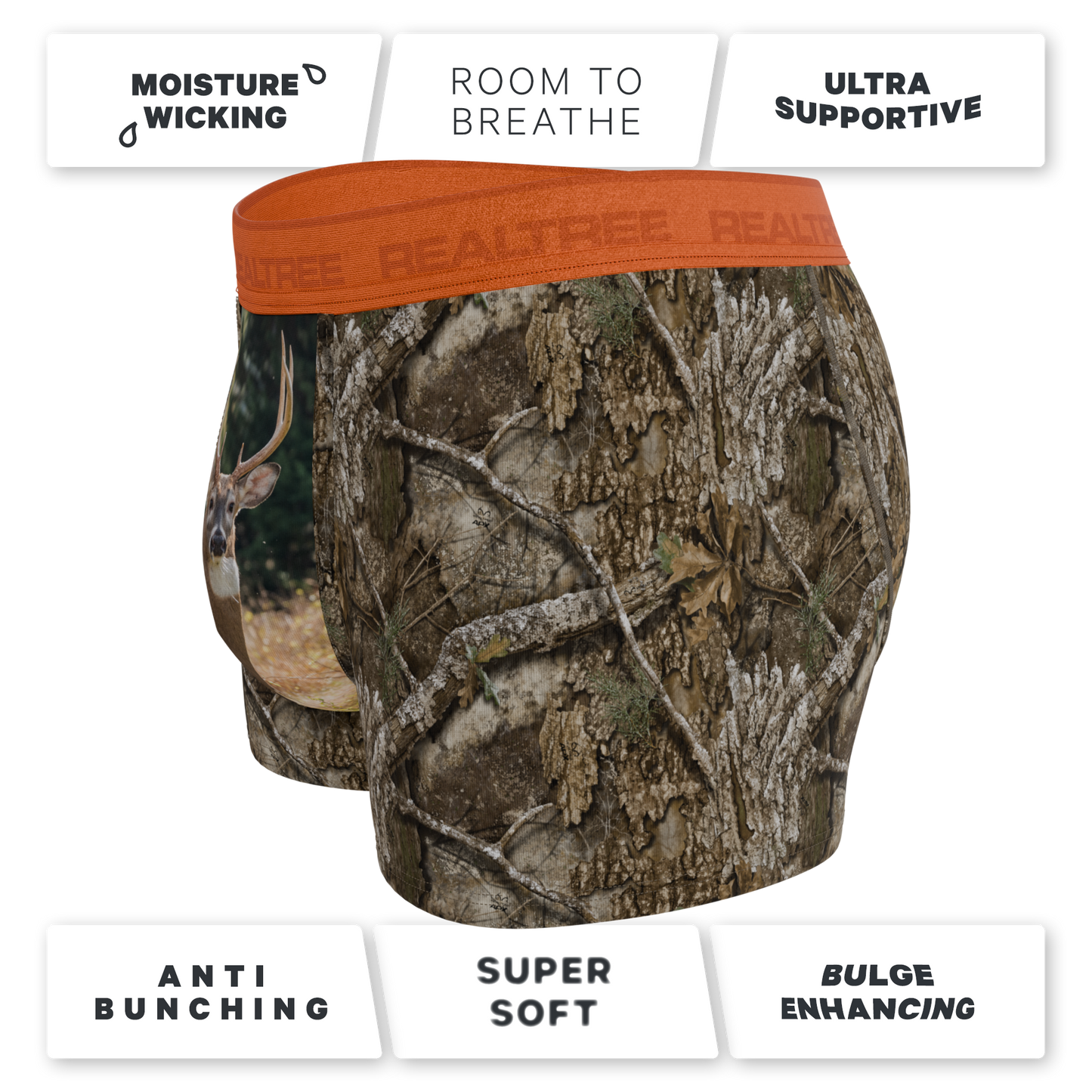 The Wild Game | Realtree x Shinesty Neon Orange Ball Hammock® Pouch Trunks Underwear