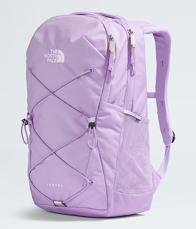 north face backpack pink and white The North Face Women's Jester Backpack: Lite Lilac/Icy Lilac/White