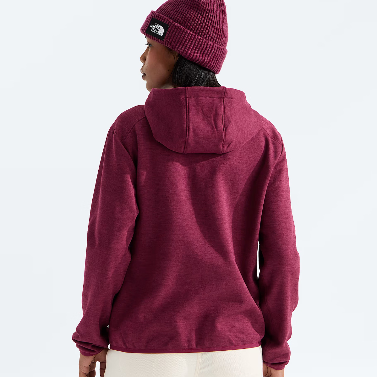 The North Face - Women's TNF Performance Fleece Full Zip Hoodie - Burgundy Crush Light Heather