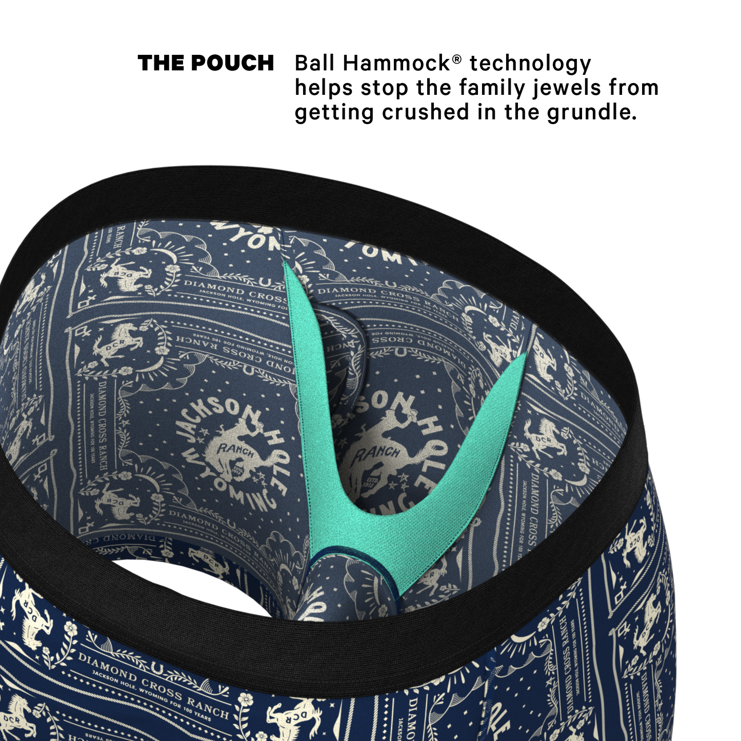 The Wrangle 'Em | Blue Bandana Shinesty x Diamond Cross Ranch Ball Hammock® Pouch Underwear With Fly