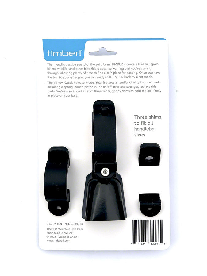 Timber - Model Yew! MTB Bell - Quick Release, Black - Black