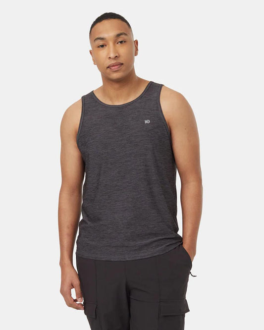 Tentree - Active Soft Knit Light Tank - Men's - Meteorite Black/Obsidian Melange