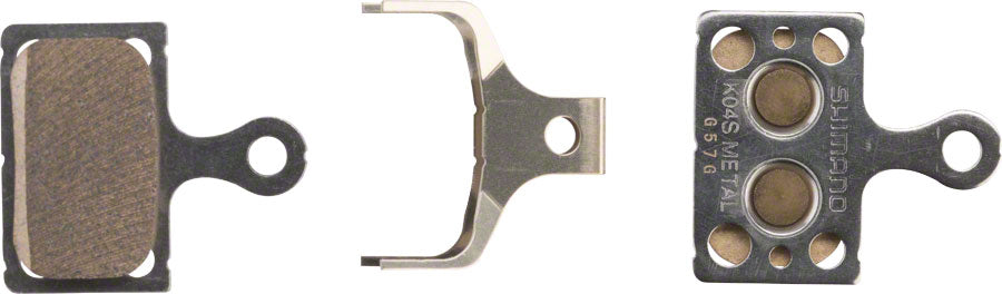 Shimano - K04S-MX Disc Brake Pads and Springs - Metal Compound, Stainless Steel Back Plate, Pair
