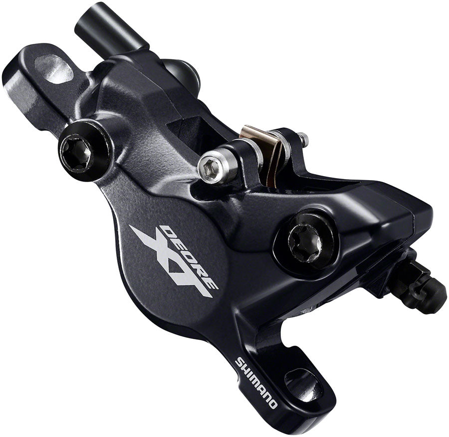 Shimano - Deore XT BL-M8100/BR-M8100 Disc Brake and Lever - Front, Hydraulic, Post Mount, 2-Piston, Finned Pads, I-SPEC EV Clamp Band, Black