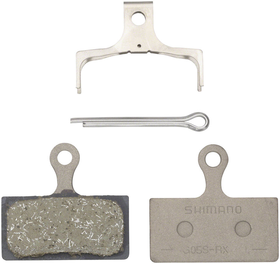 Shimano - G05S-RX Disc Brake Pad and Spring - Resin Compound, Stainless Steel Back Plate, One Pair