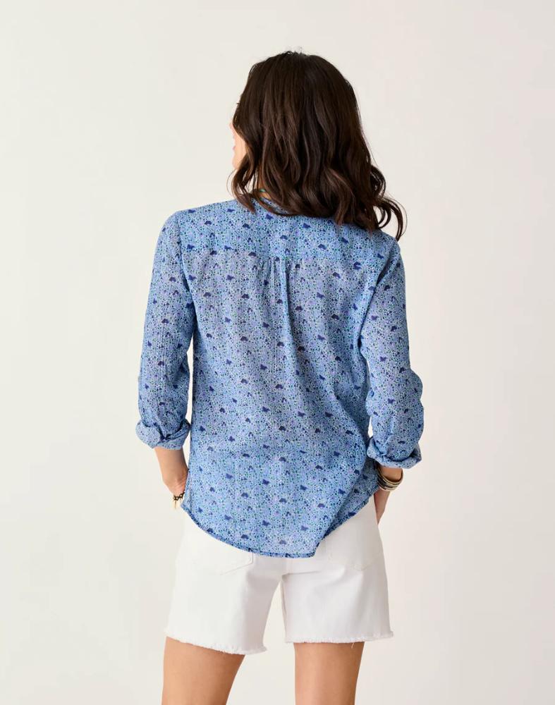 Carve Designs - Dylan Gauze Shirt - Women's - Navy Garden