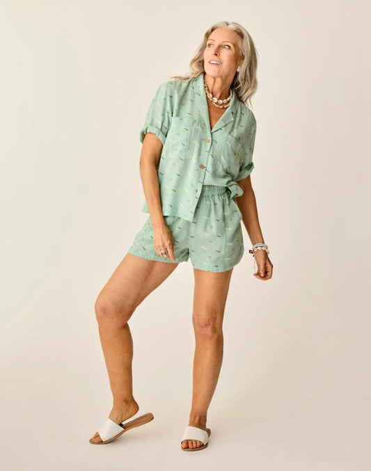 Carve Designs - Luca Linen Shirt - Women's - Haze Ikat