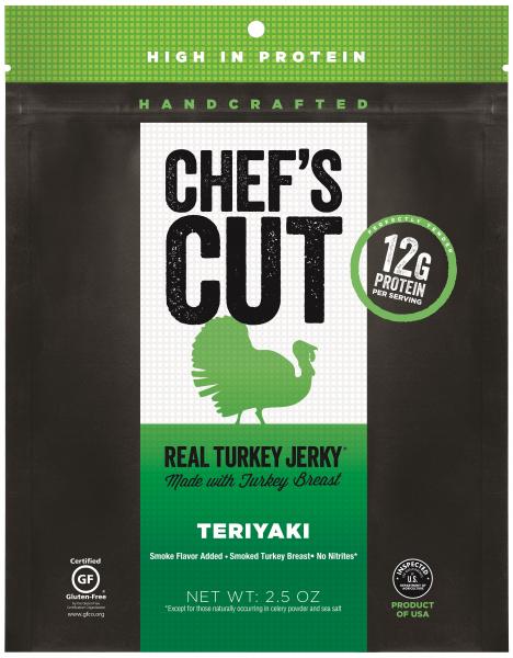 Chef's Cut Jerky - Turkey Jerky Teriyaki 2.5oz - Teriyaki