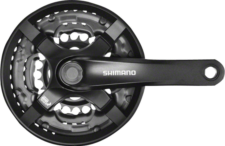 Shimano - Tourney FC-TY501 Crankset - 170mm, 6/7/8-Speed, 48/38/28t, Riveted, Square Taper JIS Spindle Interface, Black