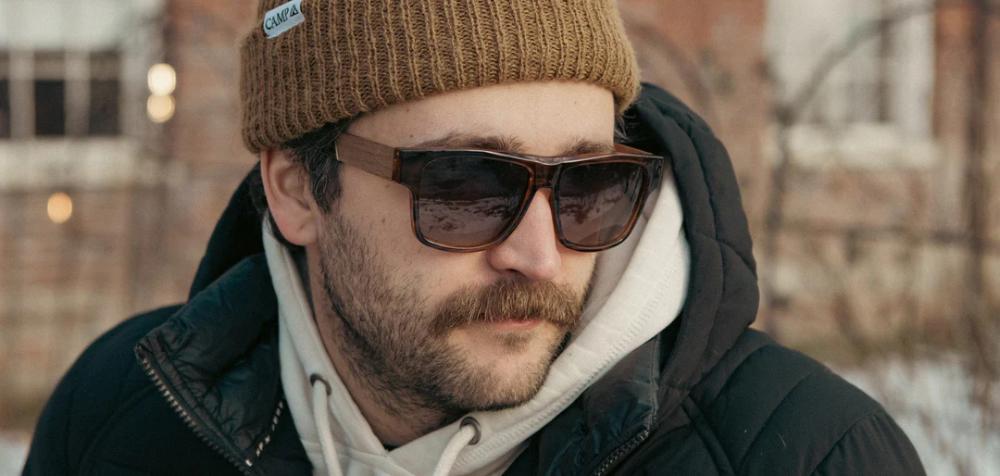 Camp Eyewear - Cliff - Black / Walnut; Grey Polarized