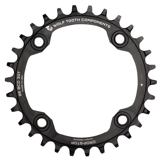Wolf Tooth - 96 Symmetrical BCD Chainring - 34t 96 BCD - Black