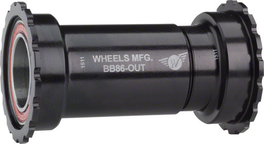 Wheels Manufacturing - BB86/92 SRAM Bottom Bracket with ABEC-3 Bearings Black Cups - Threaded