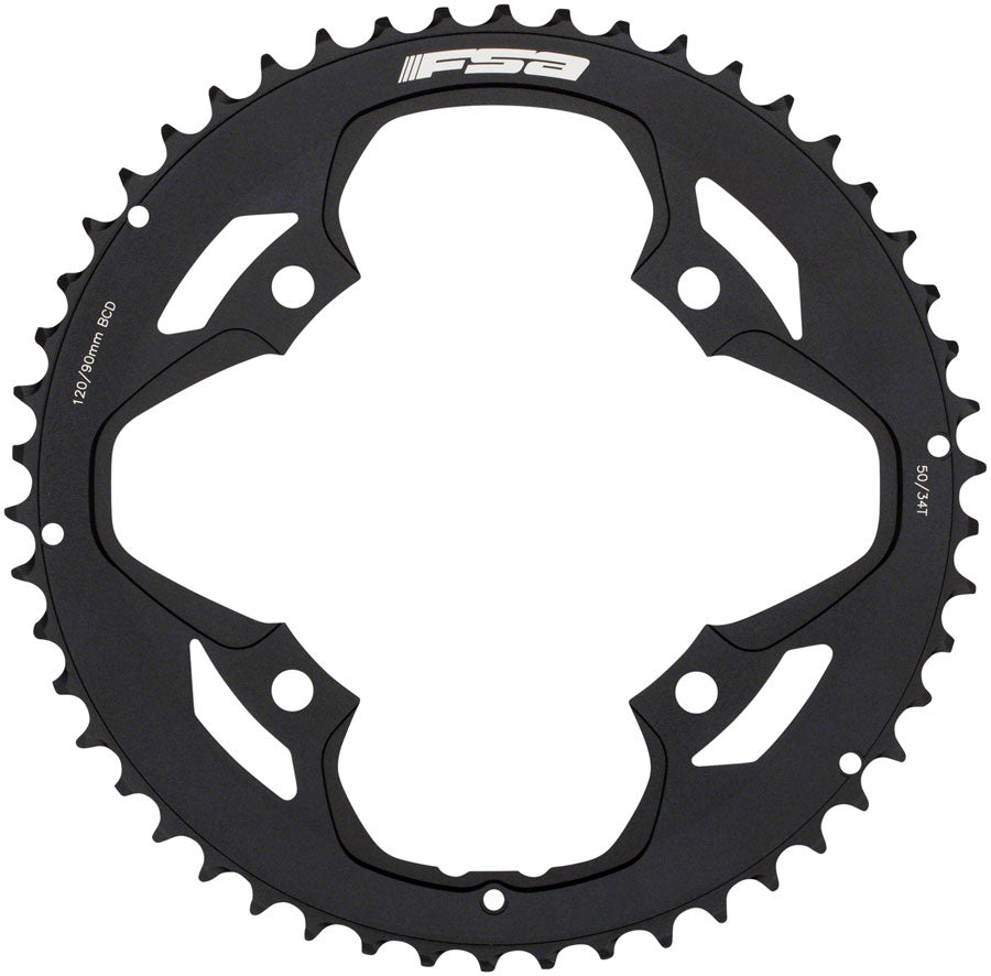 Full Speed Ahead - O/V Pro Road Double Chainring 50t 120 - Black