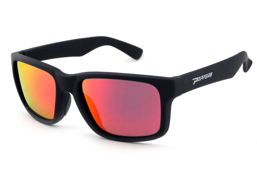 Peppers - Beachcomber - Matte Black Brown Polarized w. Fire Red Mirror