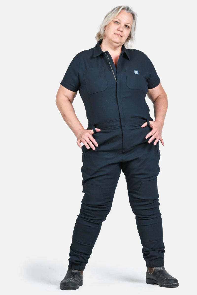 Dovetail - Hadley Short Sleeve Coverall - Sulfur Navy