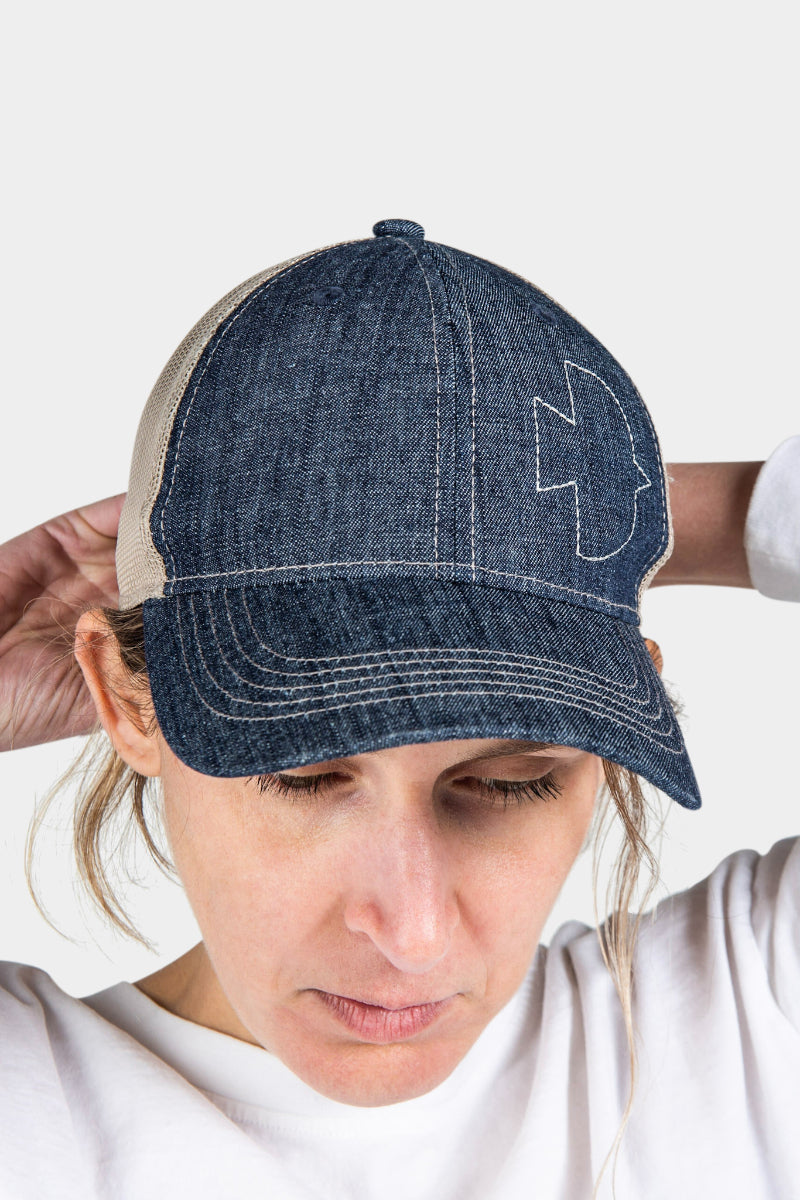 Dovetail - Dovetail Embroidered Shop Cap - Women's - Indigo Blue