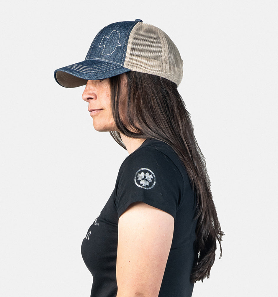 Dovetail - Dovetail Embroidered Shop Cap - Women's - Indigo Blue