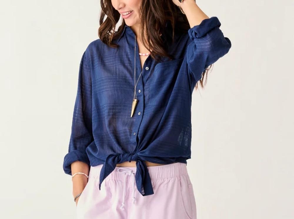 Carve Designs - Women's Taylor Textured Tunic - Navy