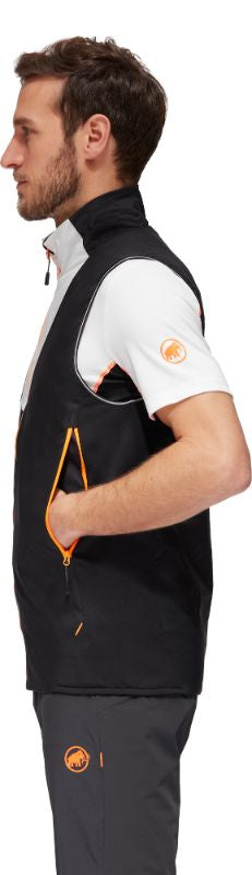 Mammut - Rime Light In Flex Vest - Men's - Black-White-Vibrant Orange