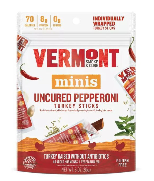Vt Smoke And Cure - Go Pack 6ct Mini Meat Stick - Turkey Pepperoni