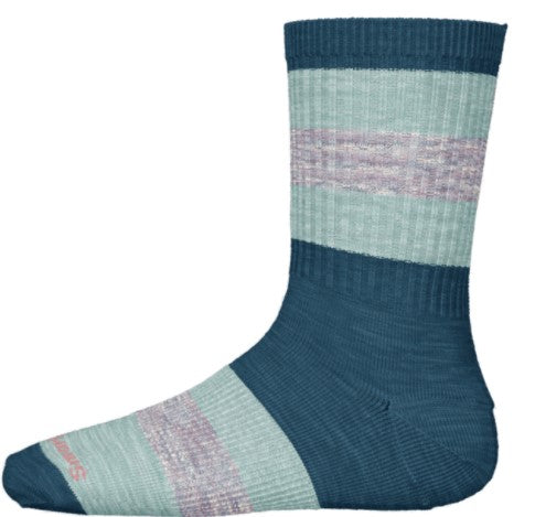 Smartwool - Kids Hike Full Cushion Striped Crew Socks - Laguna Blue