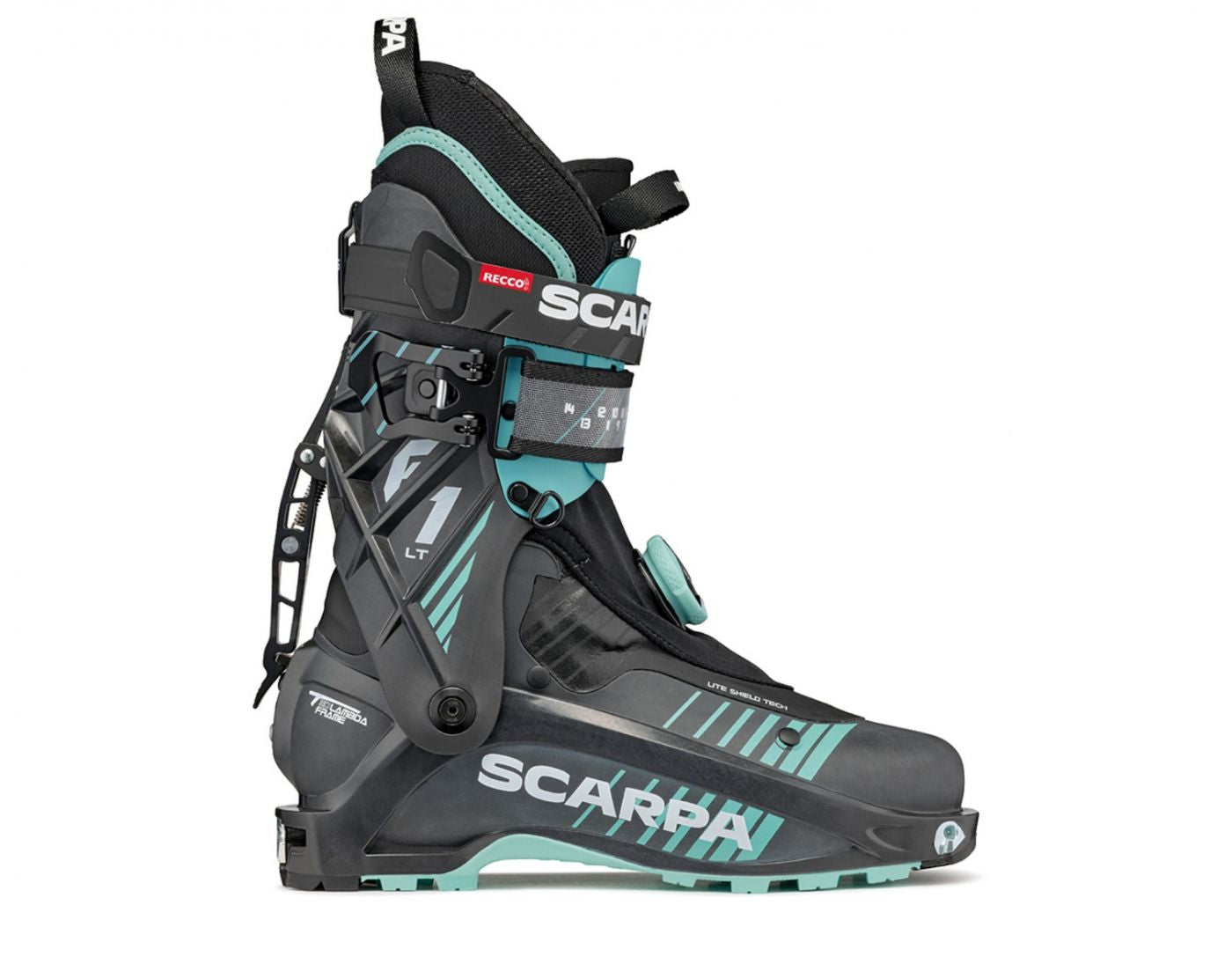Scarpa - F1 LT Women's Touring Boot - Carbon/Aqua