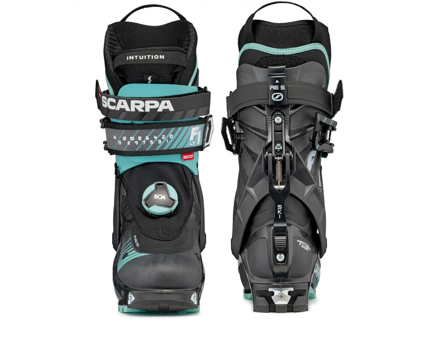 Scarpa - F1 LT Women's Touring Boot - Carbon/Aqua