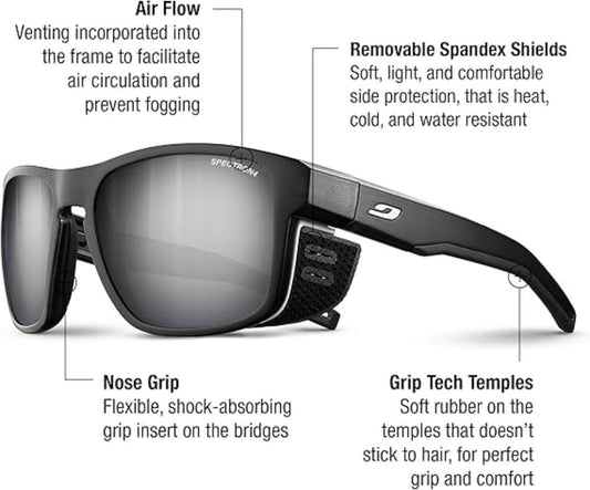 Julbo - Shield M - Matte Translucent Black / White; Spectron 4