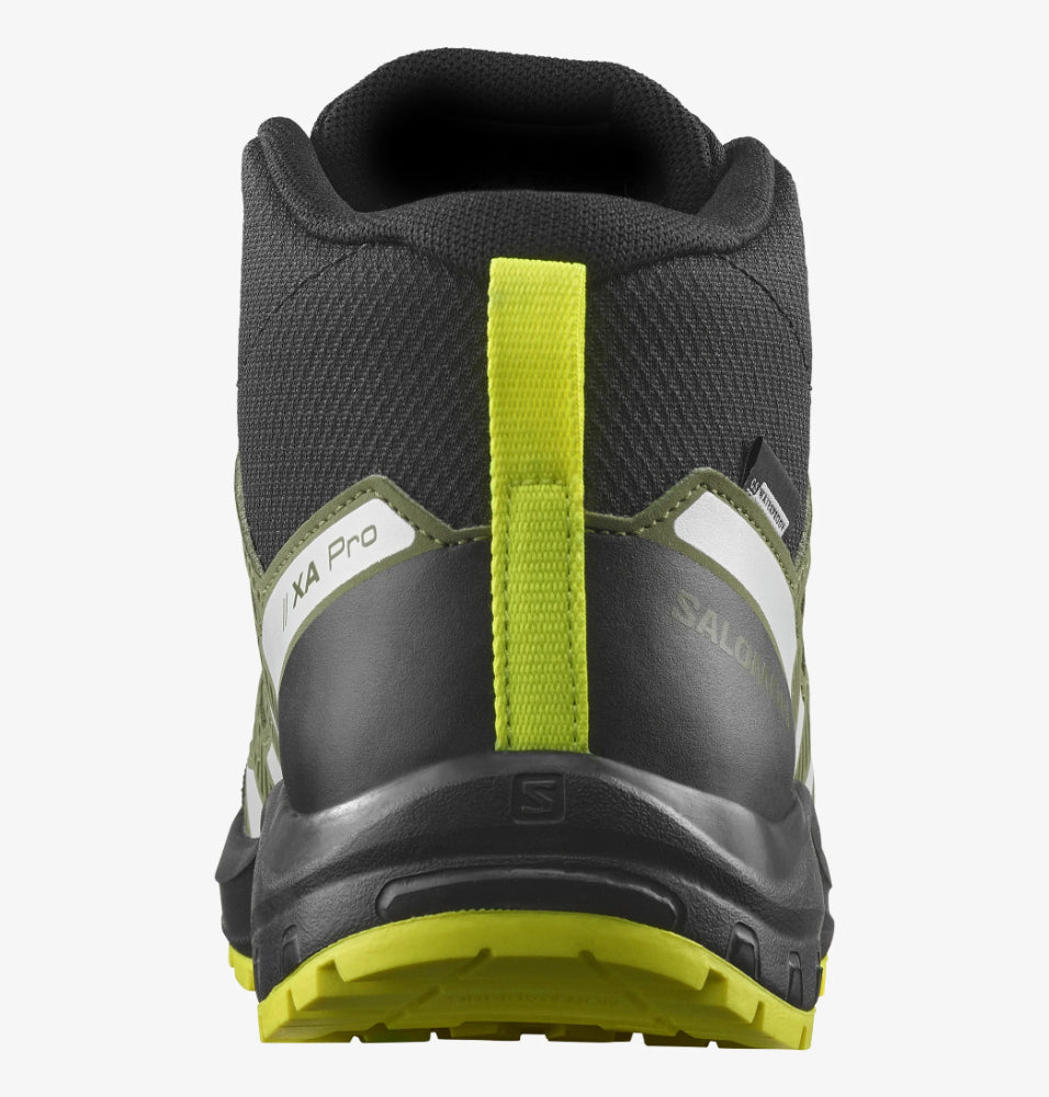 Salomon - XA Pro V8 Mid Climasalomon Waterproof Kids' - Black/Deep Lichen Green/Safety Yellow