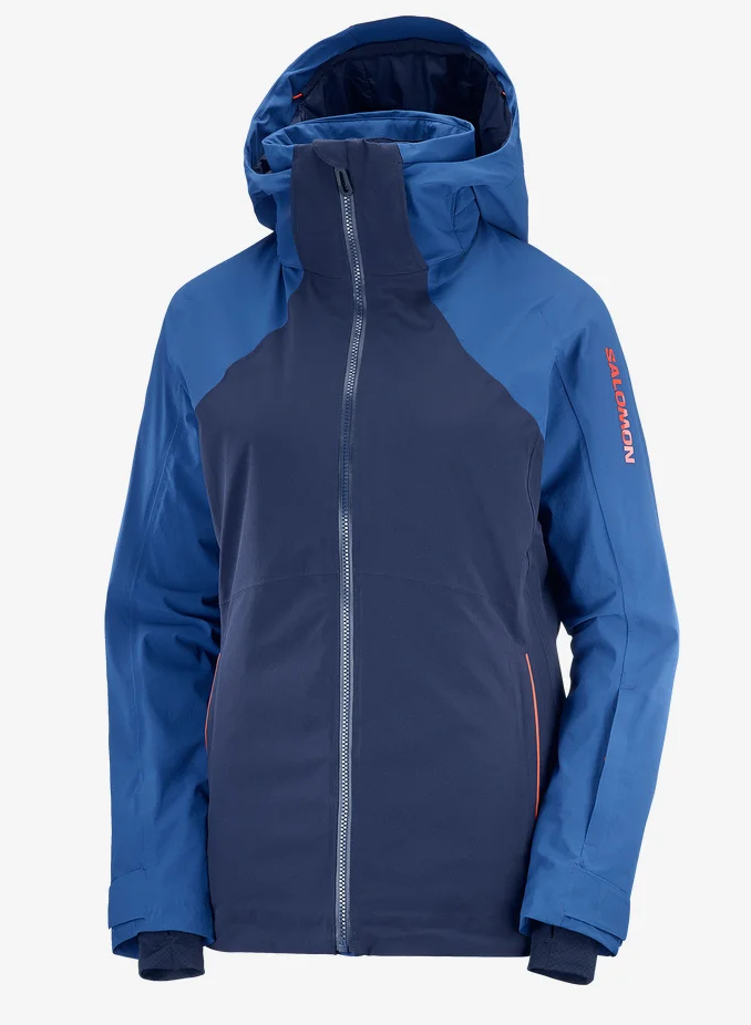 Salomon - Brilliant Jacket - Women's - Night Sky Navy Peony Fiery Red