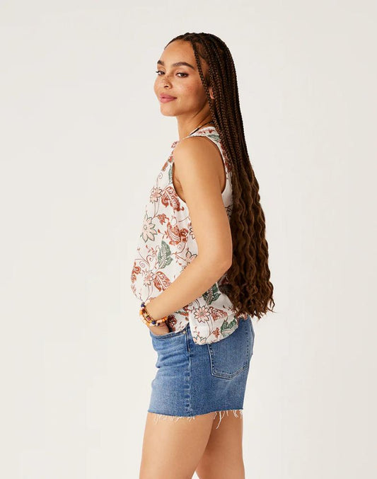 Carve Designs - Dylan Tank - Women's - Navy Garden