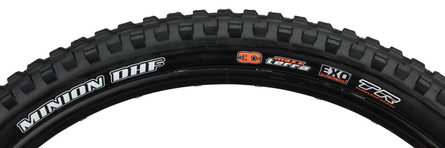 Maxxis - Minion DHF Tire Tubeless Folding 3C Maxx Terra EXO+ - 29x2.6 Black - Black