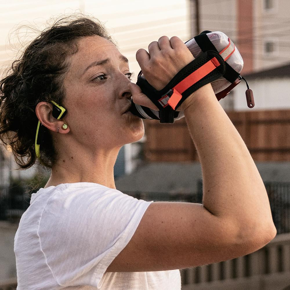 Nathan - SaferRun Speedview 18oz Insulated Flask - Black/Tigerlily
