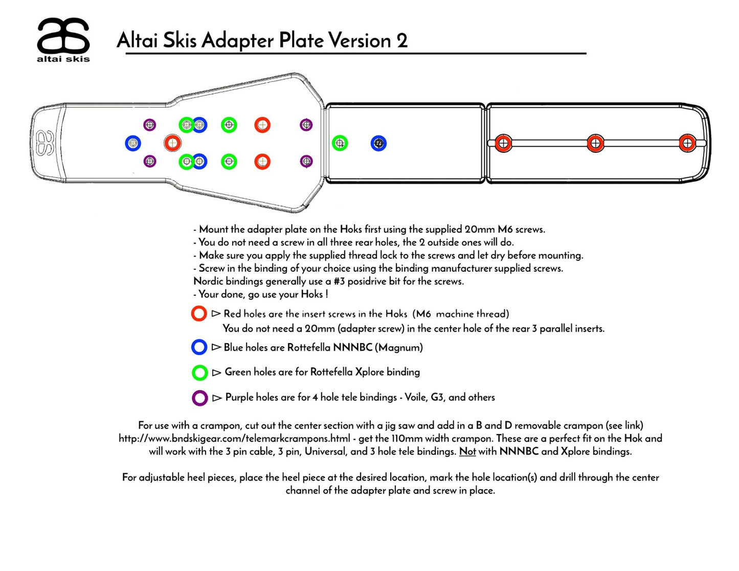 Altai Skis - Adapter Plates for Hok v2 - Pair