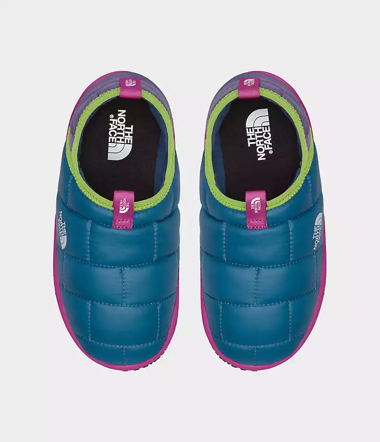 The North Face - Thermoball Traction Mule II - Youth - Coral Sunrise Forestland Floral Print/Wasabi