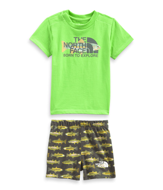 The North Face - Infant Cotton Summer Set - Tea Green Retro Poppy Print