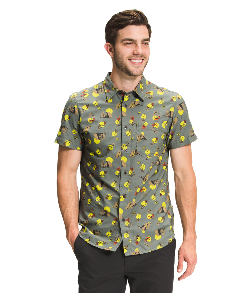The North Face - Short Sleeve Baytrail Pattern Shirt - Men's - Gardenia White Snakes On A Plain Multi Print