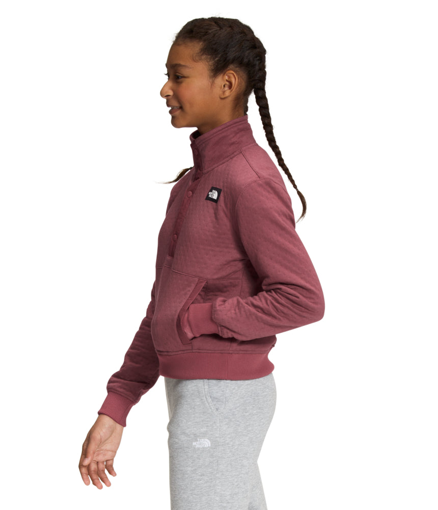 The North Face - Edgewater Quilted 1/4 Snap - Girls' - Tnf Medium Grey Heather