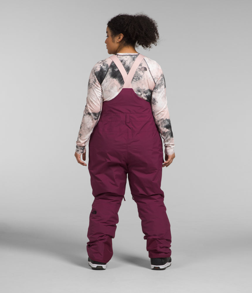 The North Face - Freedom Insulated Bib - Women's Plus - Topaz Tonal Mountainscape Print
