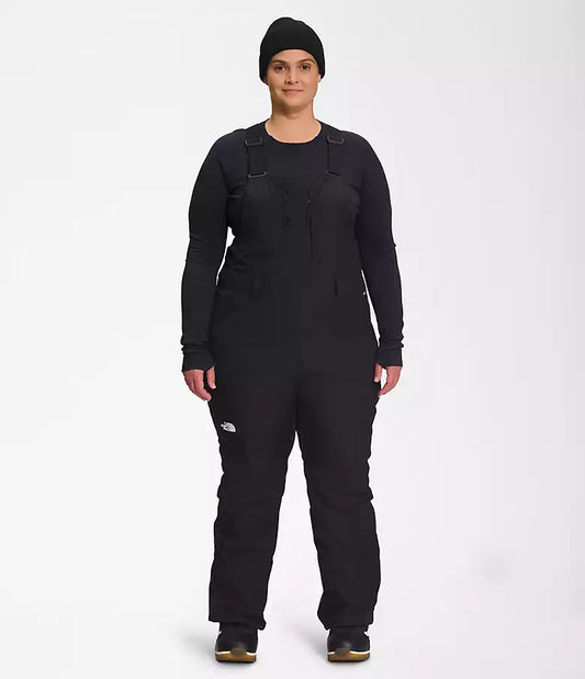 The North Face - Freedom Insulated Bib - Women's Plus - Topaz Tonal Mountainscape Print