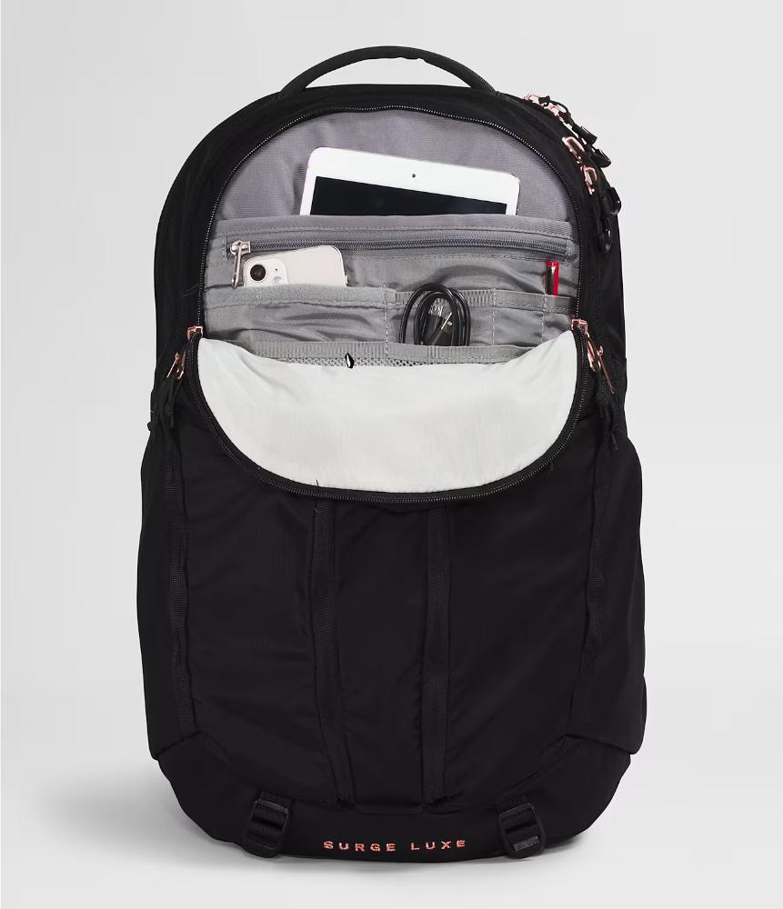 The North Face - Surge Luxe - Women's - TNF Black/Burnt Coral Metallic-NPF