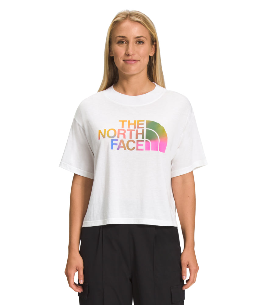 The North Face - Short Sleeve Half Dome Crop Tee - Women's - TNF White/Ombre Graphic