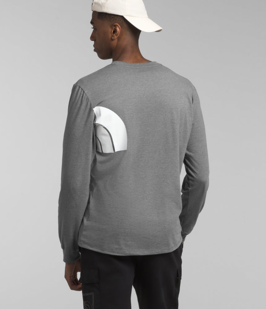 The North Face - LS Brand Proud Tee Men's - TNF Medium Grey Heather/TNF White
