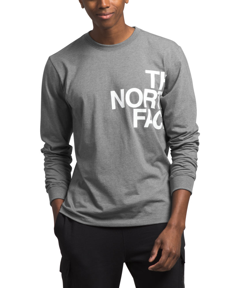 The North Face - LS Brand Proud Tee Men's - TNF Medium Grey Heather/TNF White